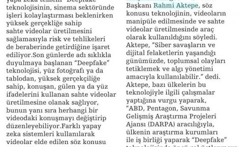 Korkutan Teknoloji Deepfake – HABERDE DENGE