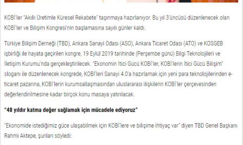3. KOBİ’ler ve Bilişim Kongresi Başlıyor – TİCARİ HAYAT