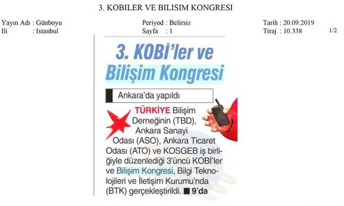 3. KOBİ’ler ve Bilişim Kongresi – GÜNBOYU GAZETESİ