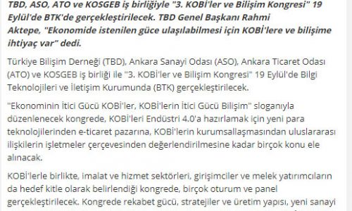 KOBİ’lere Bilişim Desteği Artacak – BAŞKENT GAZETESİ