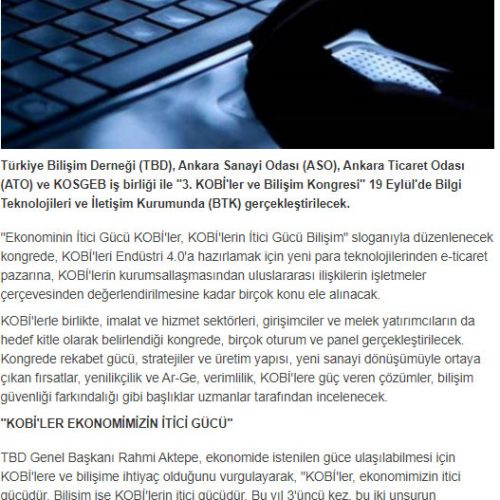 KOBİ’lere Bilişim Desteği Artacak – BİGPARA HÜRRİYET