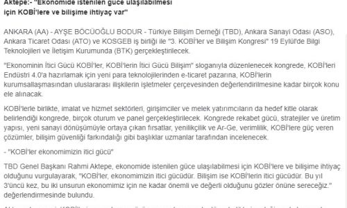 Kobi’lere Bilişim Desteği Artacak – MEMLEKET