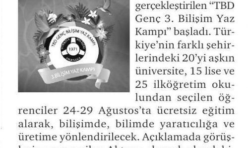 TBD Genç 3. Bilişim Yaz Kampı Başadı – ANADOLU AJANS