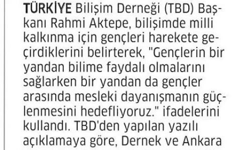 TBD Genç 3. Bilişim Yaz Kampı Başladı – AJANSBT