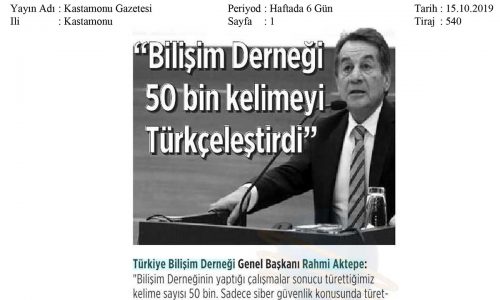 Bilişim Derneği 50 Bin Kelimeyi Türkçeleştirdi – KASTAMONU GAZETESİ