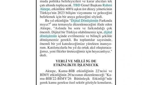 Bilişimde 2023 Vizyonu için Beyin Fırtınası – ANKARA BAŞKENT