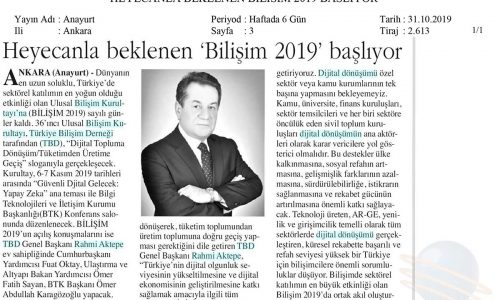 Heyecanla Beklenen ‘Bilişim 2019’ Başlıyor – ANAYURT