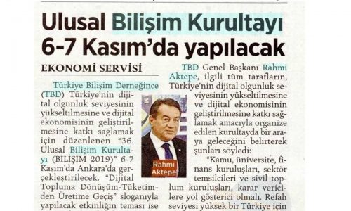 Ulusal Bilişim Kurultayı 6-7 Kasım’da Yapılacak – MİLLİYET
