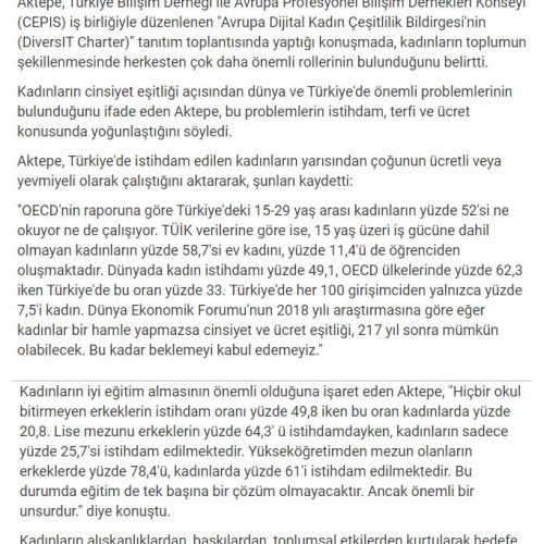 Avrupa Dijital Kadın Çeşitlilik Bildirgesi tanıtıldı – SON DAKİKA