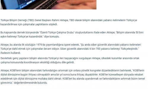 Bilişimde ‘Türkçe’ Dönüşüm: 50 bini Aşkın Kelime Türkçe’ye Kazandırıldı – NTV