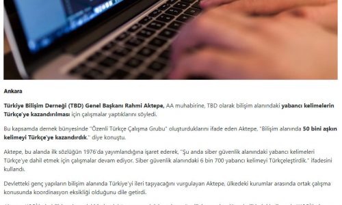 Bilişimde ‘Türkçe’ Dönüşümü – ANADOLU AJANSI