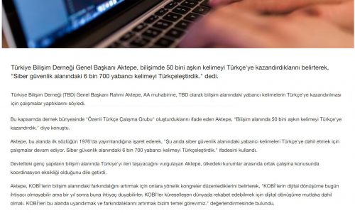 Siber Güvenlik Alanındaki 6 bin 700 Yabancı Kelimeyi Türkçeleştirdik – HÜRRİYET