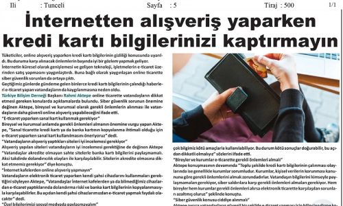 İnternetten Alışveriş Yaparken Kredi Kartı Bilgilerinizi Kaptırmayın – ÖZGÜR DERSİM GAZETESİ