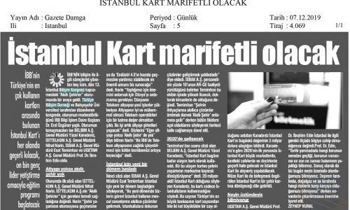 İstanbul Kart Marifetli Olacak – GAZETE DAMGA