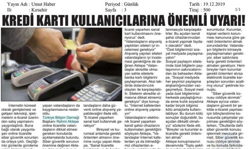 Kredi Kartı Kullanıcılarına Önemli Uyarı – UMUT HABER