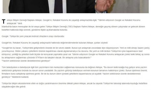 TBD: Google ve Rekabet Kurumu Anlaşma Yolu Bulacaktır – KANAL B