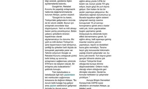 TBD: Google ve Rekabet Kurumu Anlaşms Yolu Bulacaktır – UŞAK OLAY GAZETESİ