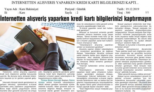İnternetten Alışveriş Yaparken Kredi Kartı Bilgilerinizi Kaptırmayın – KARS HAKİMİYET