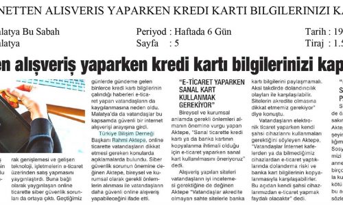 İnternetten Alışveriş Yaparken Kredi Kartı Bilgilerinizi Kaptırmayın – MALATYA BU SABAH