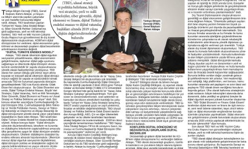 Türkiye Bilişim Derneği’nden 2019 Yılı Boyunca Gerçekleştirilen Dijital Hedefler – 24 SAAT