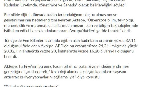 Dijital Dünyada Kadınlara Kariyer Fırsatları İçin Beyin Fırtınası – DİK GAZETE