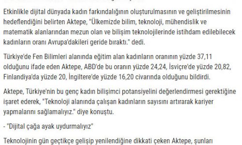 Dijital Dünyada Kadınlara Kariyer Fırsatları İçin Beyin Fırtınası – YENİ HABERDEN
