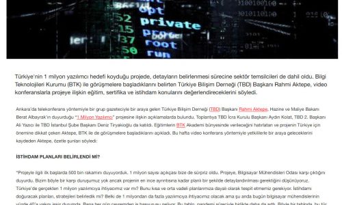 1 Milyon Yazılımcı için Sektör de Seferber Oldu – HÜRRİYET