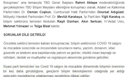 Bilişim Sektörü Dijital Platformda Buluştu – SANAYİ GAZETESİ