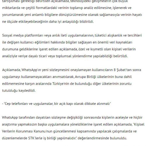 TBD: Kişisel Verilerin Korunması Kanunu’nun Güncellenmesinde STK’lerle İş Birliği Yapılmalı – KON HABER
