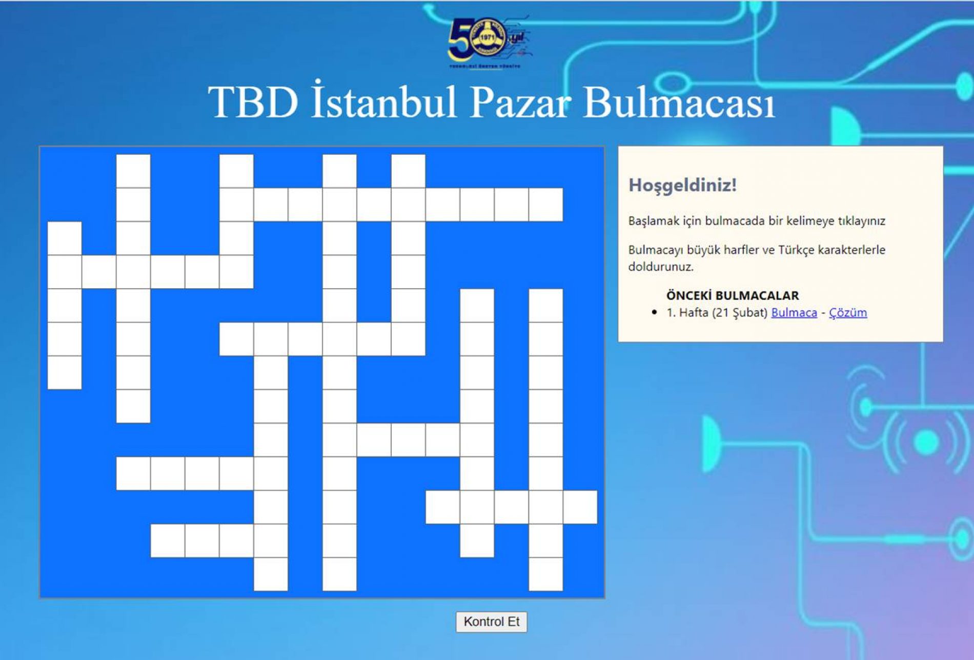 TBD İstanbul 28 Şubat Pazar Bulmacası