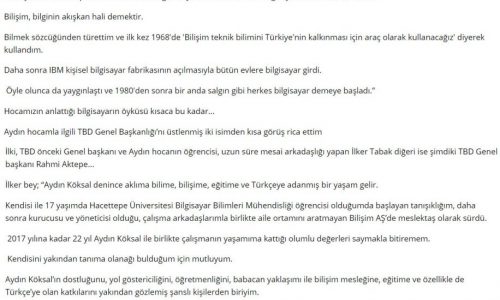 Bilişimin Duayeni… – DÜNYA