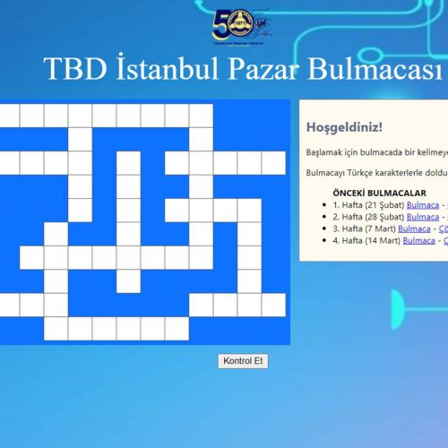 TBD İstanbul 21 Mart Pazar Bulmacası