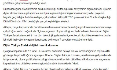 Dijital Türkiye’nin skoru 100 üzerinden 68 – MİLLİYET