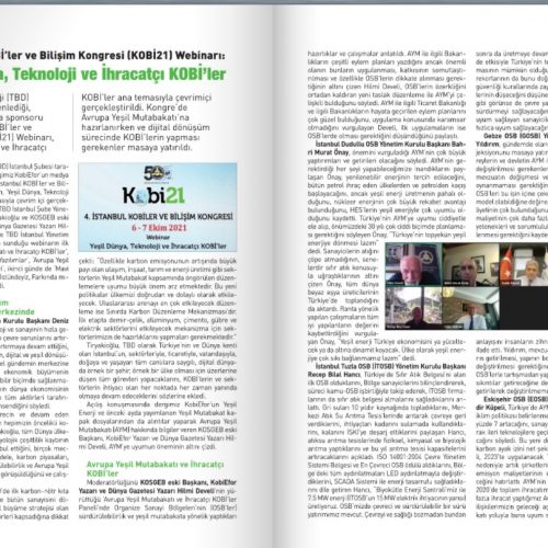 4. İstanbul KOBİ’ler ve Bilişim Kongresi Webinarı: Yeşil Dünya, Teknoloji ve İhracatçı KOBİ’ler