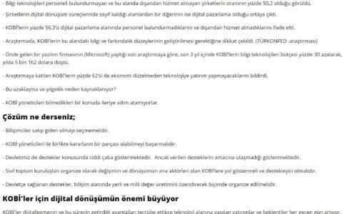 Rekabetçi Dijital KOBİ’ler, Dijital Teknolojilerin Yaratacağı Fırsatlar… – DÜNYA
