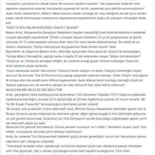 Arıklı İsiasta Yaşanan Cinayete Değindi: Devlet ve Halk Olarak Suçu Olanların Peşini Bırakmayacağız – KIBRIS GAZETESİ