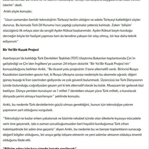 Arıklı, Türkiye Bilişim Derneğinin Etkinliğine Katıldı – KIBRIS GERÇEK