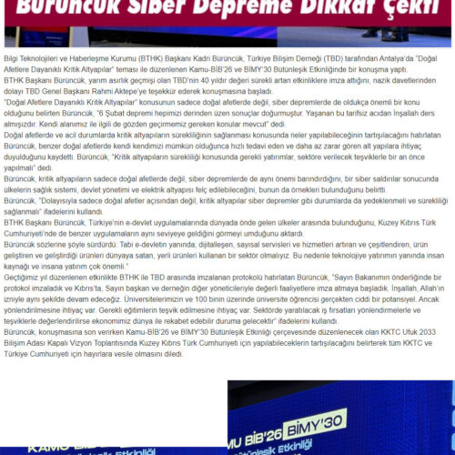 Bürüncük Siber Depreme Dikkat Çekti – NE HABER KIBRIS