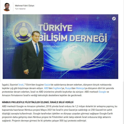 Google ve Amazon teknolojik destekle katliama ortak oldu! “Türkiye ders almalı” – MİLLİ GAZETE