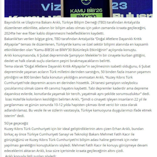 Her Eve Fiber Kablo Döşenecek – DİYALOG