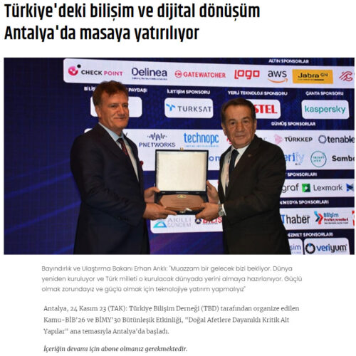 Türkiye’deki Bilişim ve Dijital Dönüşüm Antalya’da Masaya Yatırılıyor – TÜRK AJANSI KIBRIS