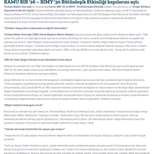 KAMU BİB ’26 – BİMY ’30 Bütünleşik Etkinliği Kapılarını Açtı – ICTMEDIA