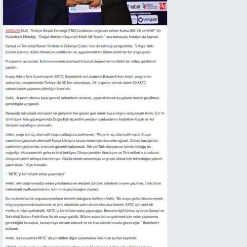 Türkiye’deki Bilişim ve Dijital Dönüşüm Antalya’da Masaya Yatırılıyor – 24 SAAT