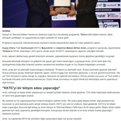 Türkiye’deki Bilişim ve Dijital Dönüşüm Antalya’da Masaya Yatırılıyor – BURSA