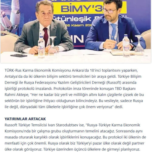 Bilişimde İşbirliği için Kritik İmza – SABAH
