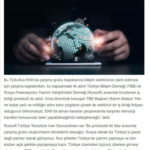 Ruslar Bilişime Yatırımı Türkiye’de Yapacak – TÜRKİYE GAZETESİ