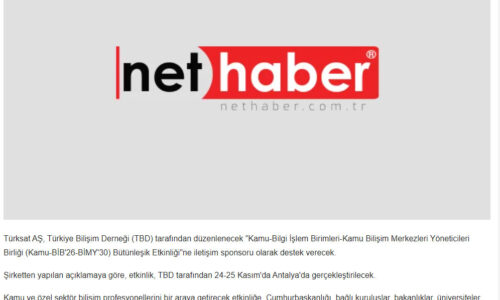 Türksat’tan Türkiye Bilişim Derneği Etkinliğine İletişim Desteği – NETHABER